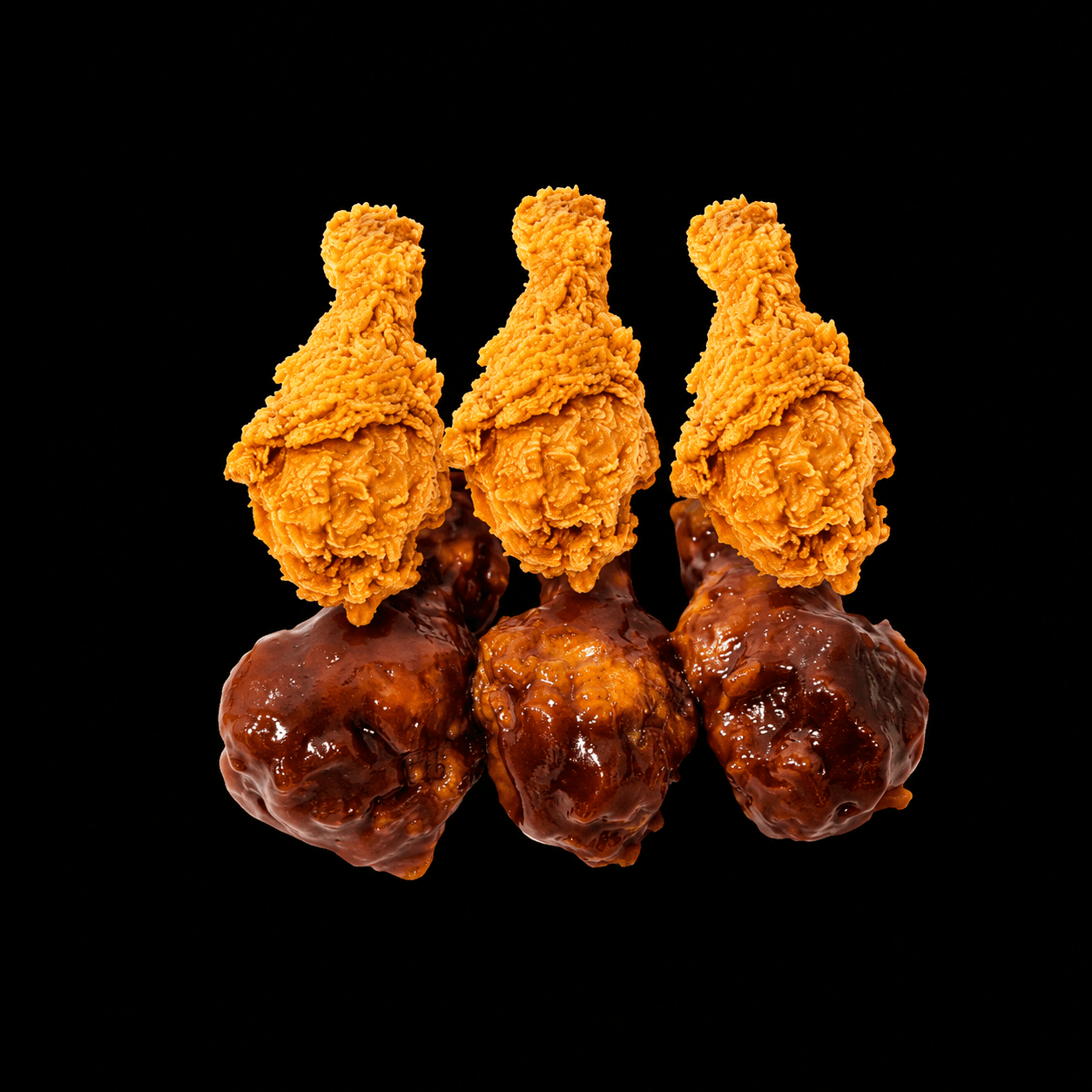 3 BBQ & 3 Spicy Wings
